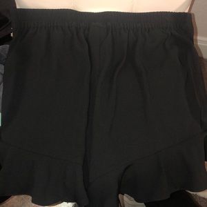 Satin DRESS SHORTS w/ Ruffled Hem